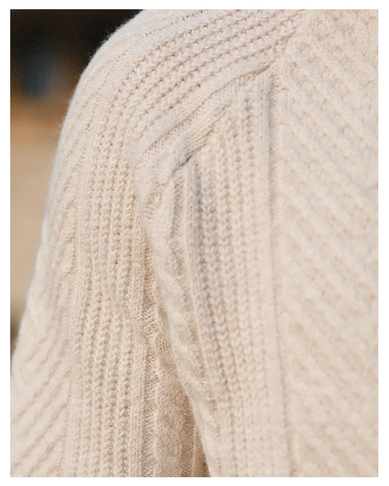 Cozy Cable Knit Long Sleeve Shirt For Men