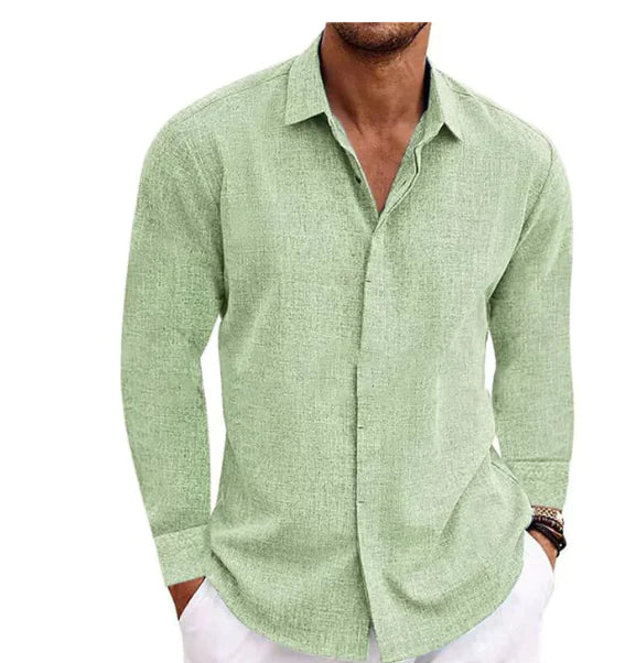 Long Sleeve Linen Shirt For Men