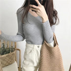 Women's Knitted Sweater for Autumn and Winter - Slim Fit Top