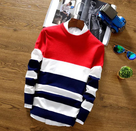 Men's Striped Sweater Pullover Knit