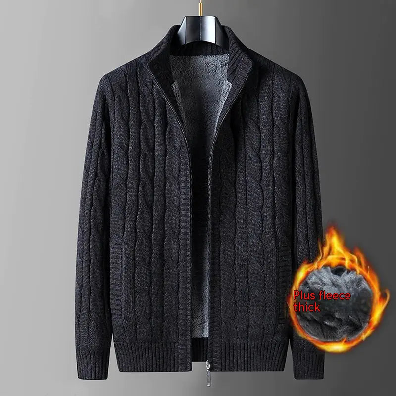 Men's Thick Thermal Fleece-lined Cardigan