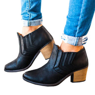 Chunky Heel Ankle Boots For Women