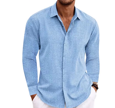 Long Sleeve Linen Shirt For Men