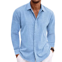 Long Sleeve Linen Shirt For Men