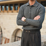 Cozy Cable Knit Long Sleeve Shirt For Men