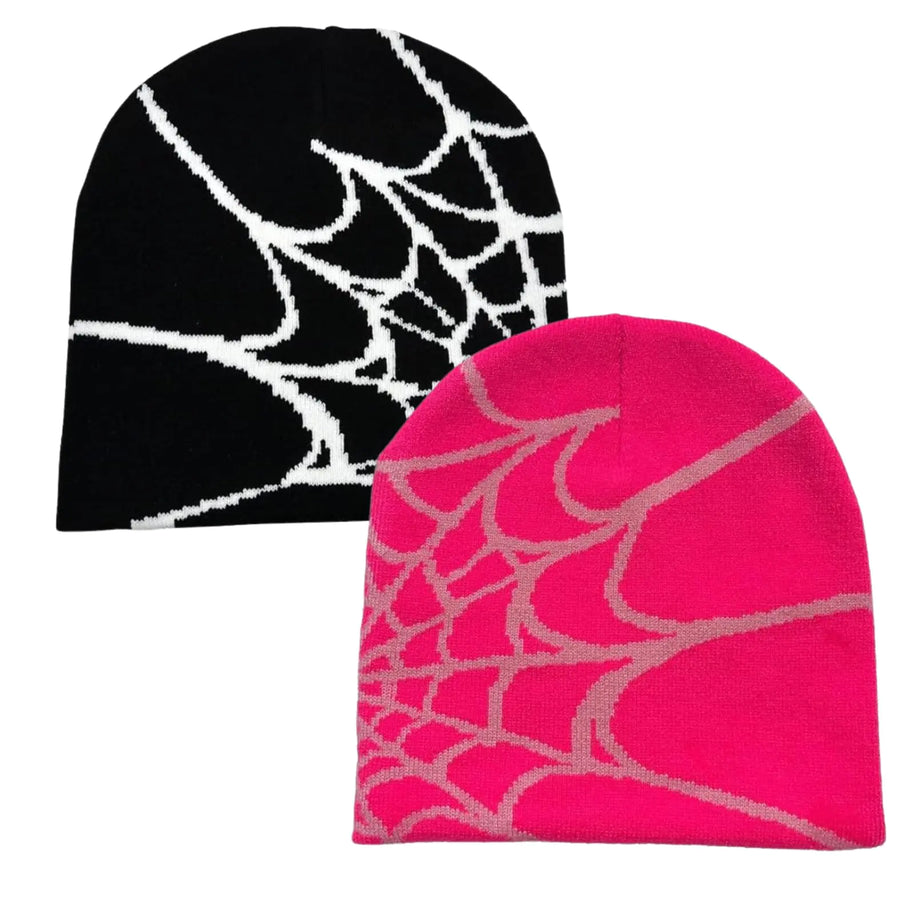 Spider Pattern Knitted Beanie For Men