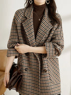 Retro Ladies Wool Plaid Blazer