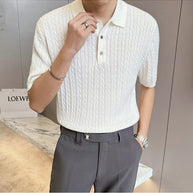 Casual Knit Polo Shirt For Men