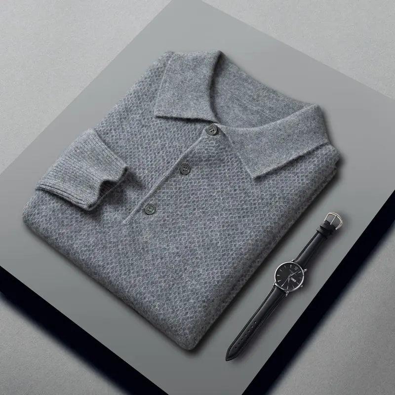 Men's Cashmere Knitted Collar Shirt