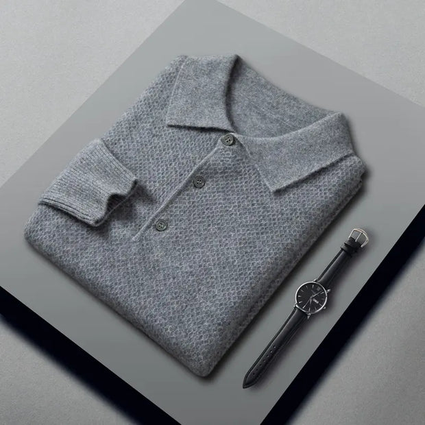 Men's Cashmere Knitted Collar Shirt