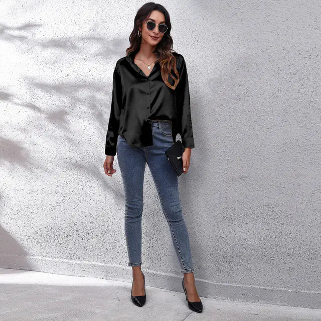 Elegant Satin Shirt For Women