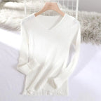 Women's Knitted Sweater for Autumn and Winter - Slim Fit Top