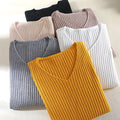 Women's Knitted Sweater for Autumn and Winter - Slim Fit Top