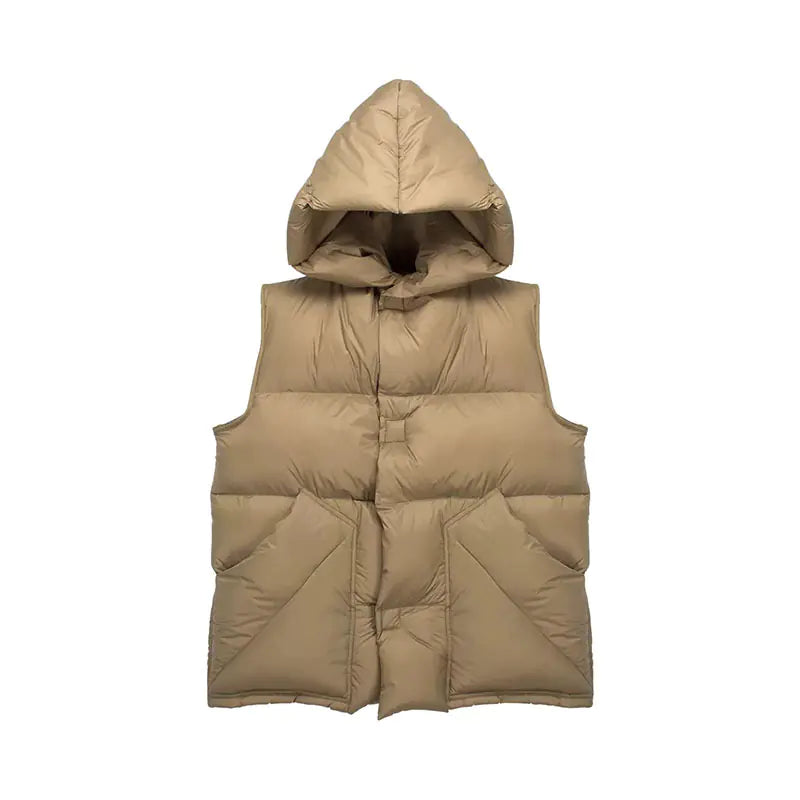 Women's White Duck Down Hooded Winter Vest