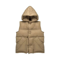 Women's White Duck Down Hooded Winter Vest