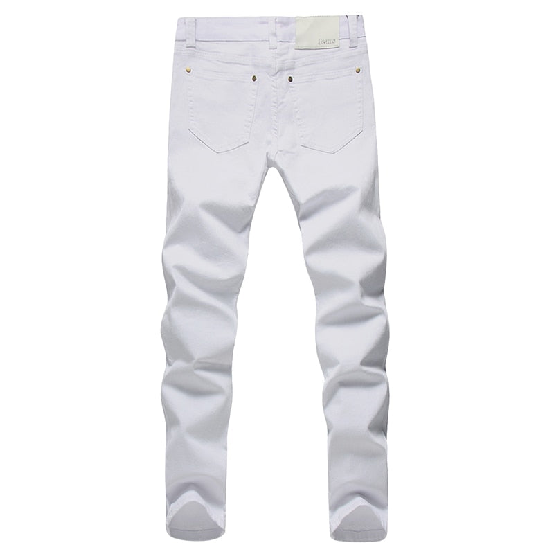 Men's Slim Fit White Pants