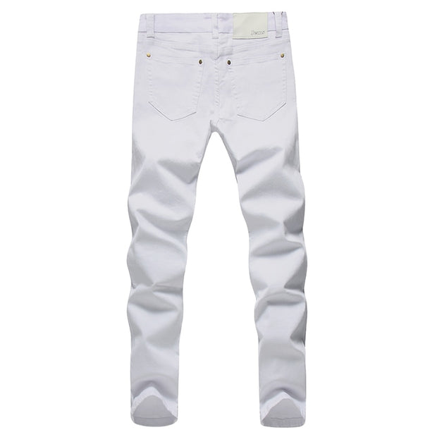 Men's Slim Fit White Pants